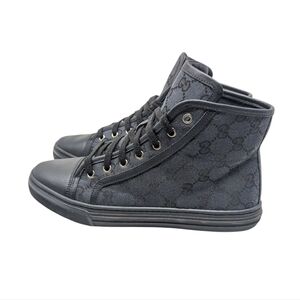 Gucci Black Monogram High Top Sneakers Size EU 38